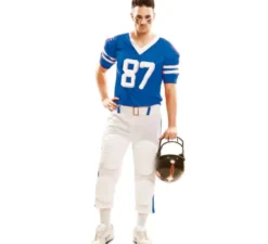 Costume del giocatore di football americano blu per l'uomo