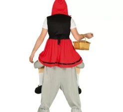 Costume di cappuccetto rosso sulle spalle di lupo per gli adulti