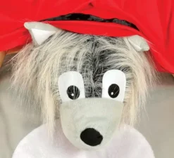 Costume di cappuccetto rosso sulle spalle di lupo per gli adulti