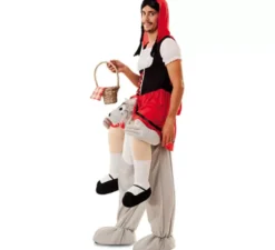 Costume di cappuccetto rosso sulle spalle di lupo per gli adulti