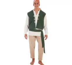 Costume di carlos medievale contadino per l'uomo