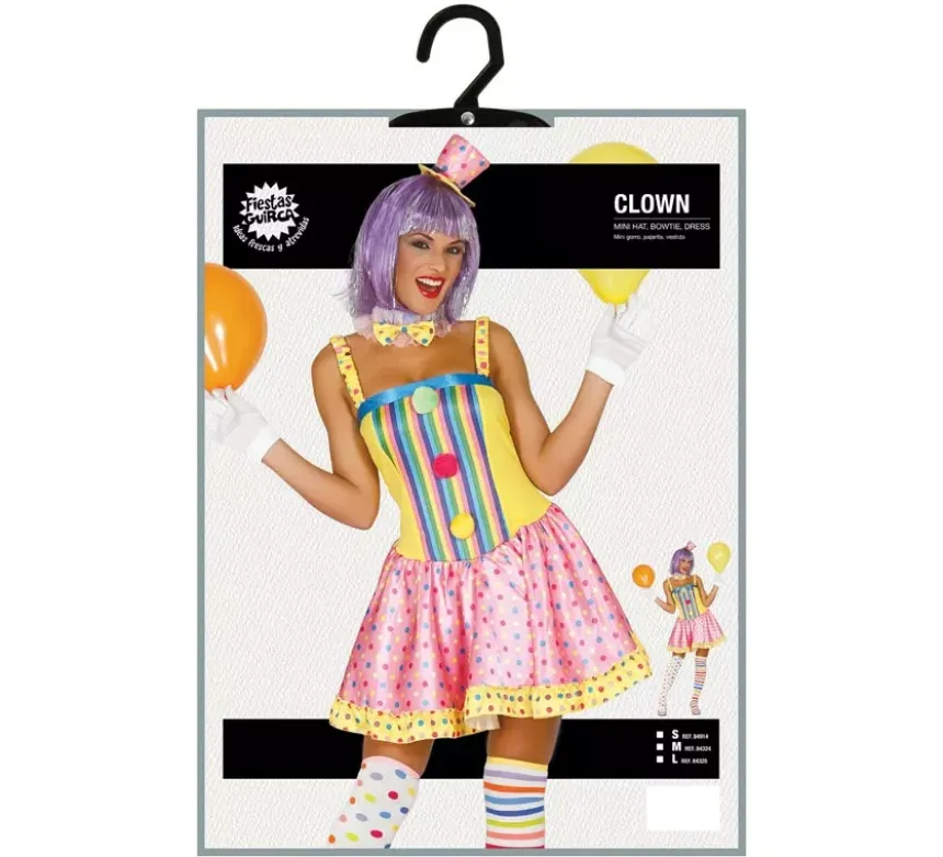 Costume di clown multicolore per donna
