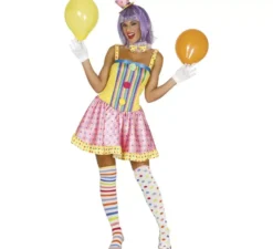 Costume di clown multicolore per donna