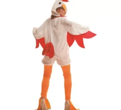 Costume di gallina bianca e arancione per donna