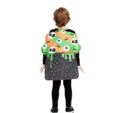 Costume di Halloween da cupcake verde e arancione per bambini
