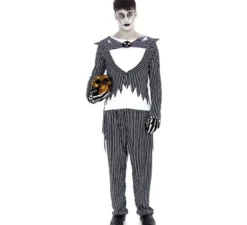 Costume di Halloween da sposo a righe per uomo