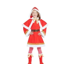 Costume di Mamma Natale con mantello per bambina