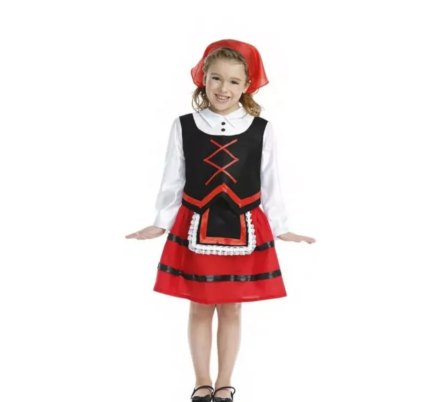 Costume di pastorella con grembiule per bambina e bebé