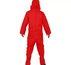 Costume di Rapinatore di banche con tuta rossa per uomo