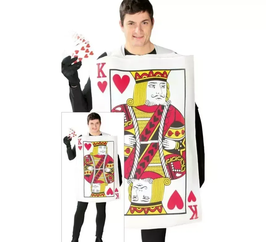 Costume di re di cuori lettera per adulti