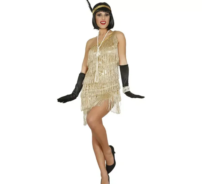 Costume d'oro a charleston per donna