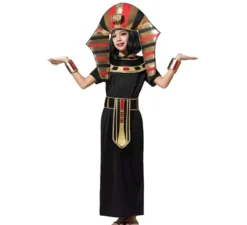 Costume egiziano scuro con copricapo per ragazza