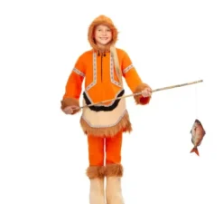 Costume eschimese arancione per bambina