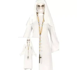 Costume fantasma suora bianca per donna in Halloween