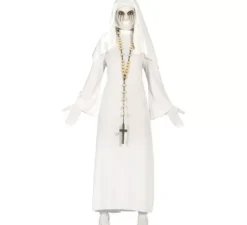 Costume fantasma suora bianca per donna in Halloween
