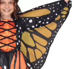 Costume farfalla arancione con dettagli per bambina