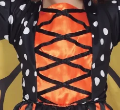 Costume farfalla arancione con dettagli per bambina