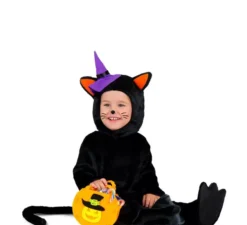 Costume Gattino Nero con Zucca per bebè e bambino