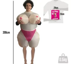 Costume gonfiabile da donna in topless per adulto