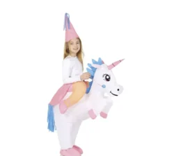 Costume gonfiabile da Fata montando un Unicorno per bambina