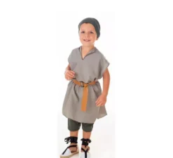 Costume grigio da fruttiera medievale con sciarpa per bambino