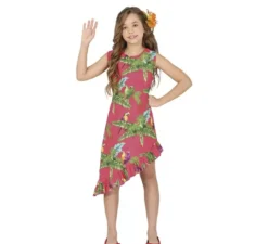 Costume hawaiano tropicale rosa per ragazza