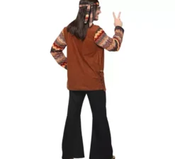 Costume hippie a righe colorate per uomo
