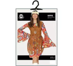 Costume hippie con abito corto per donna