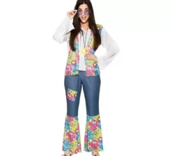 Costume hippie con fiori per donna