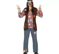Costume hippie con fiori per uomo