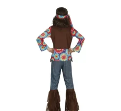 Costume hippie con gilet marrone per bambina