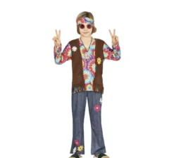 Costume hippie con gilet marrone per bambino