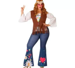 Costume hippie con gilet per donna