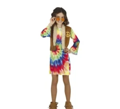Costume hippie con vestito multicolore per bambina