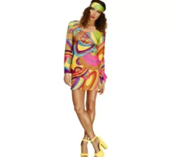 Costume hippie flower power per una donna