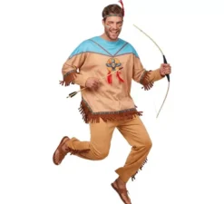 Costume indiano Apache con copricapo per uomo