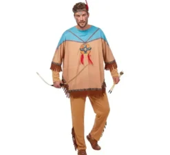Costume indiano Apache con copricapo per uomo