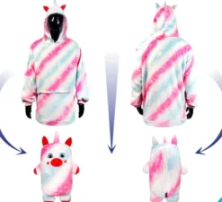 Costume in felpa di peluche da unicorno Uri per adulto