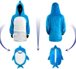 Costume in felpa di peluche Sandy Blue Shark per bambini