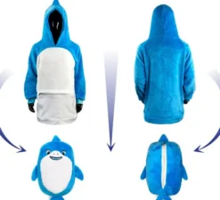 Costume in felpa di peluche Sandy Shark per adulti
