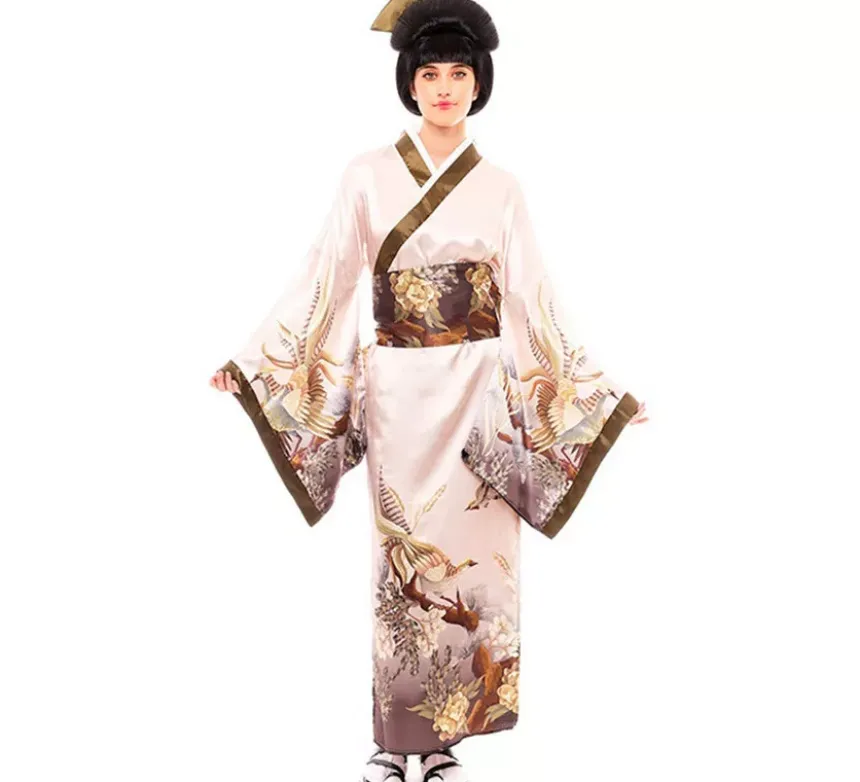 Costume Kimono giapponese tradizionale color pastello per donna