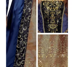 Costume lungo da regina medievale per bambina