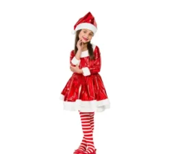 Costume Mamma Natale elettrica per bambina