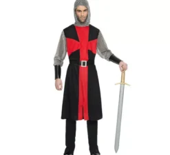 Costume medievale da crociato per un uomo