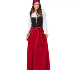Costume mesonera granato medievale per le donne