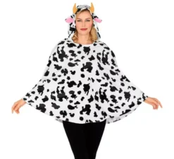Costume Mucca o Poncho con Cappuccio per adulto