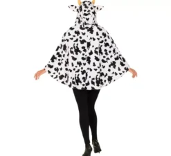 Costume Mucca o Poncho con Cappuccio per adulto