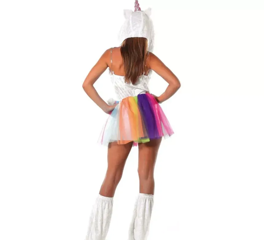 Costume multicolore di unicorno con tutu per donna