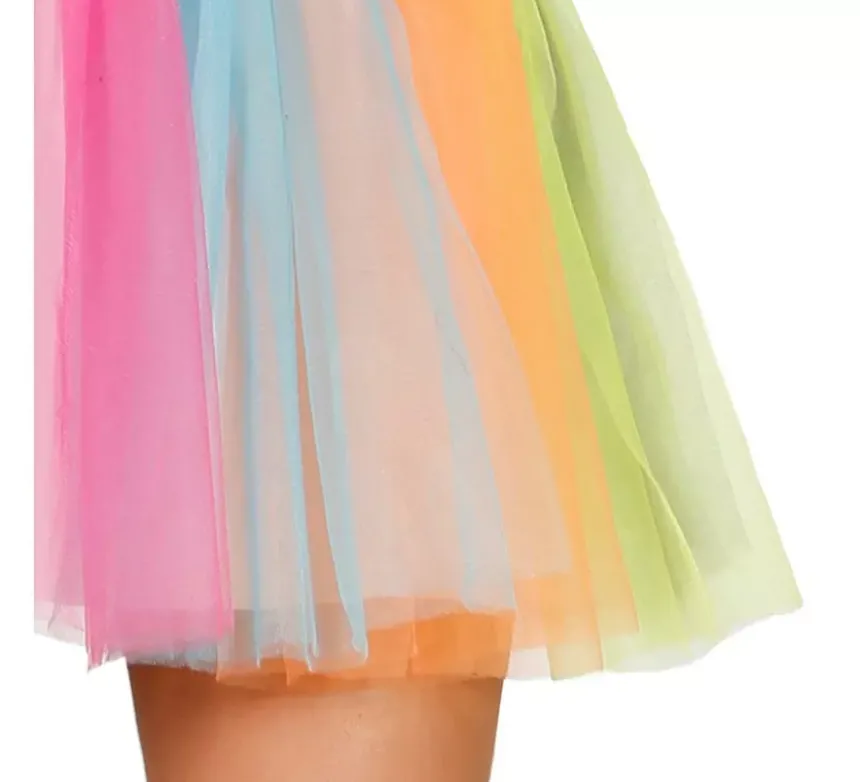 Costume multicolore di unicorno con tutu per donna