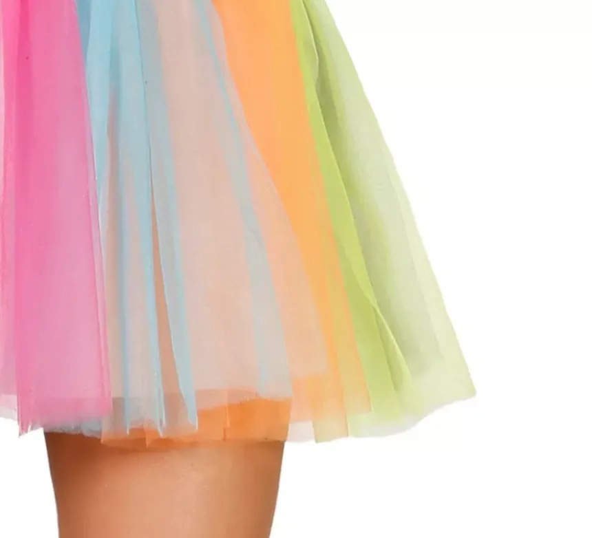 Costume multicolore di unicorno con tutu per donna